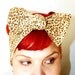 Bow style, Vintage Inspired Head Scarf, Leopard Print, Light Brown, Retro, Rockabilly, 1940s, 1950s