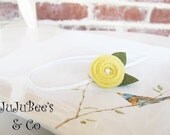Lemon Drop LolliPop Felt Flower Headband Photography Props Weddings Flower Girls newborn infants baby tween