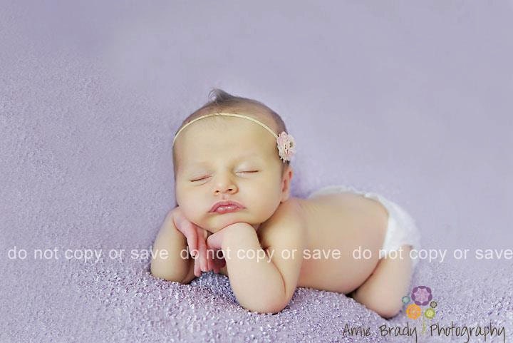 Petite Briar Rosebud with Light Pink Elastic Headband Photography Props