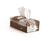 cork  tissue box  cover- city print