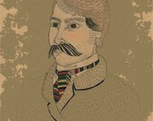 Victorian Moustache Man, Print