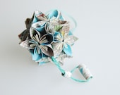 Origami Kusudama Ornament - Upcycled Atlas Map