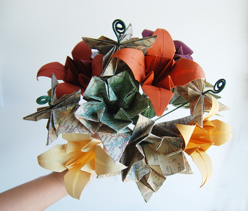 Origami Atlas Flower Bunch - Custom Color Schemes Available Upon Request - Hostess Gift