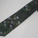 Handpainted necktie green with fern and daisy silk tie for woodland wedding