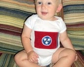 Tennesee Flag Appliqued Onesie or Toddler T Shirt - Size 12 month