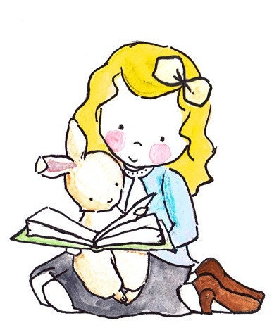 Read Me a Story or Two 8x10 Archival Print Yellow Hair