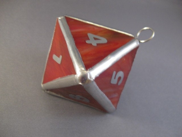 d8 ornament in stained glass