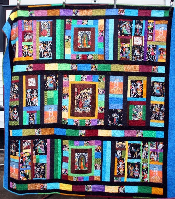 Day of the Dead Quilt  Queen Size Quilt Custom Order Yours Today