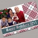 Photo Christmas Cards, DIY printing, Red, Teal Plaid - 406