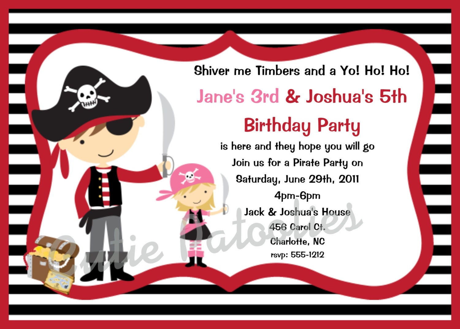 Pirate Birthday Invitation Pirate Birthday Party Invite Pirate Invitations Printable Il_170x135