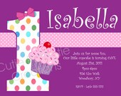 Cupcake Birthday Invitation 1st Birthday Cupcake Invitation Cupcake Birthday Party Invite Printable Digital Il_170x135