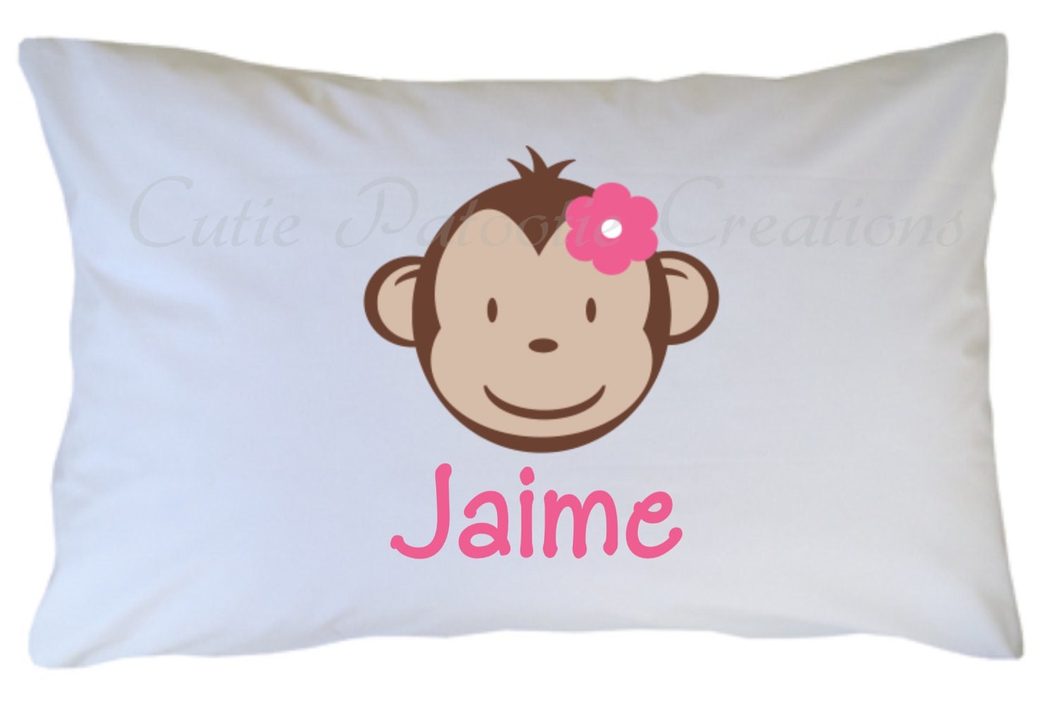Monkey Pillow Case Personalized Monkey PillowCase Travel Size Standard Sized Il_170x135