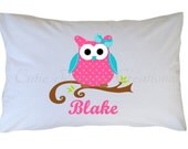 Owl Pillow Case, Personalized Standard or Travel Size Il_170x135