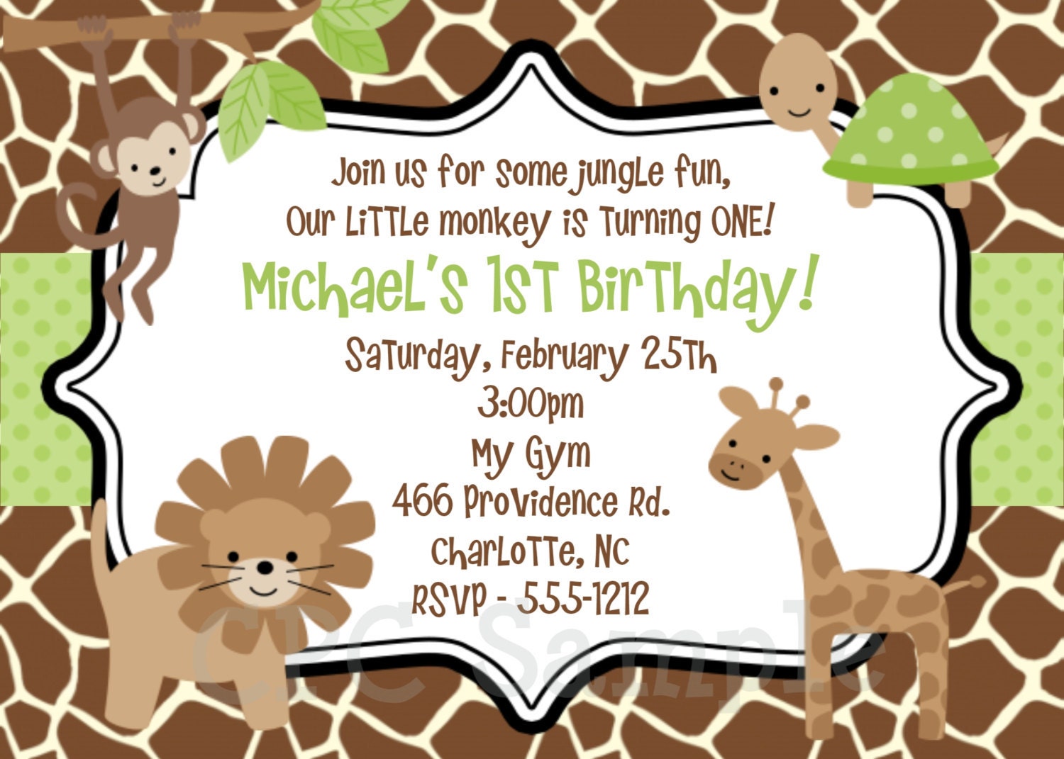 Jungle Safari Birthday Invitation Jungle Safari Birthday Party Invite Boy Girl Twins Il_170x135