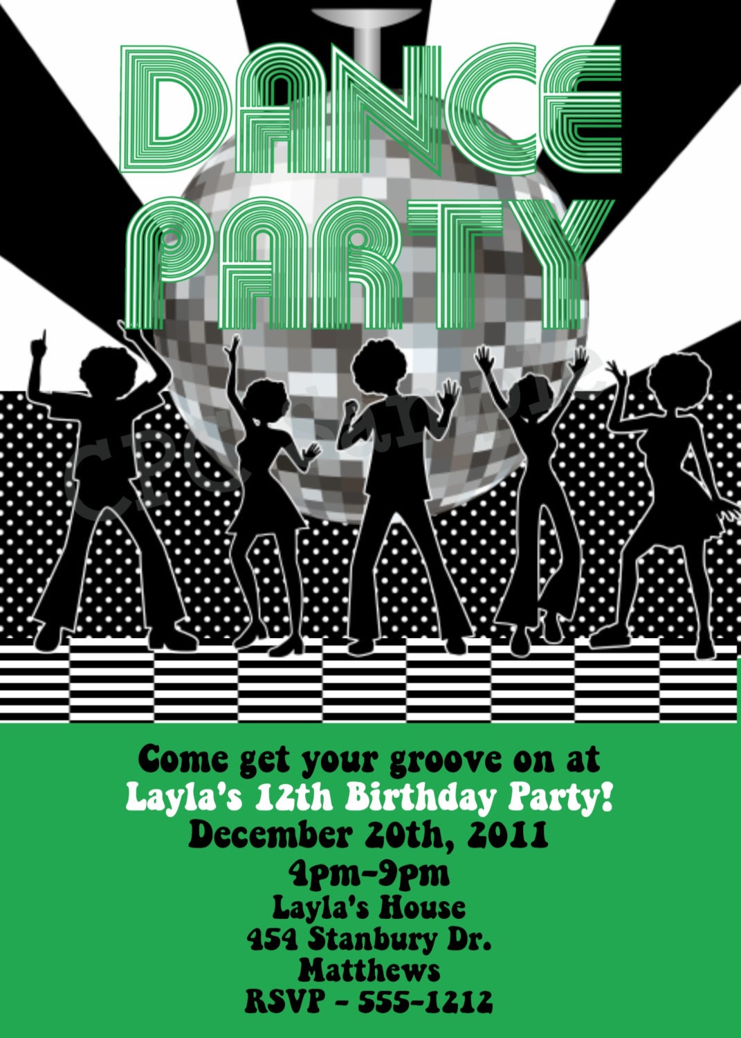 Disco Ball Invitation Dance Party Birthday Invitation Disco Dance Party Invite Printable Digital