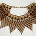 CHRISTMAS SALE Bib Necklace Vintage Art Deco Regal Chevron Black & Gold Collar One of a Kind Statement