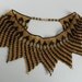 CHRISTMAS SALE Bib Necklace Vintage Art Deco Regal Chevron Black & Gold Collar One of a Kind Statement