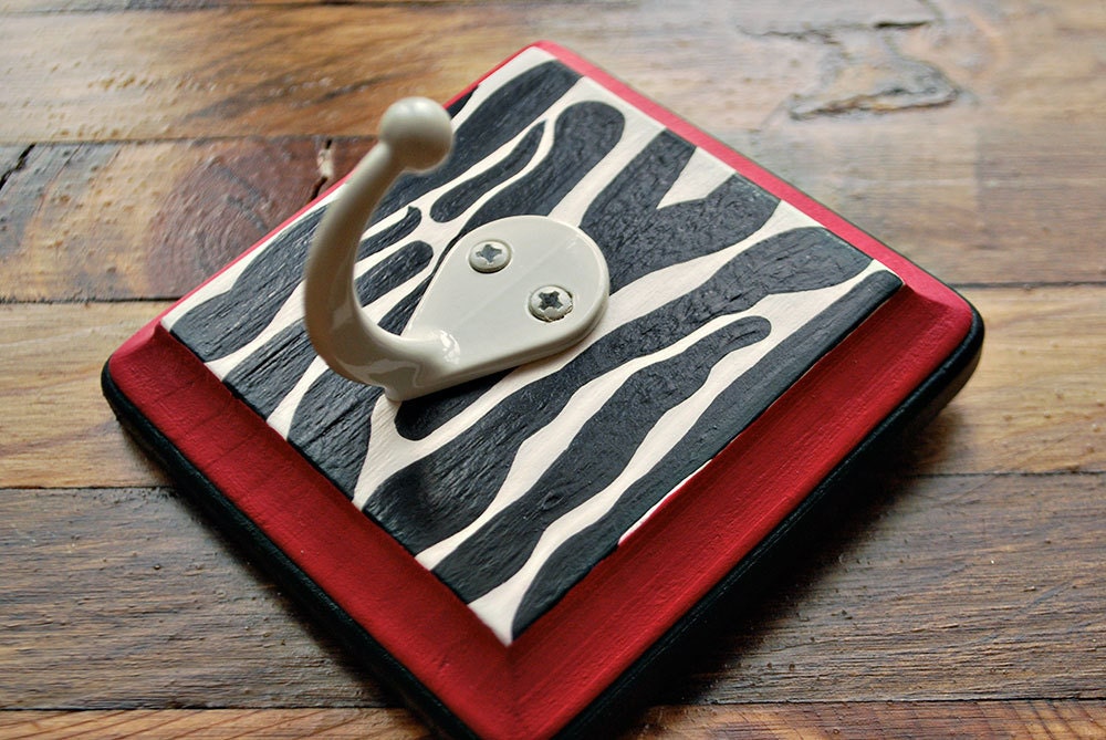 zebra coat hook black white hot pink wall hook for kids by oscar & ollie