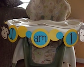 Monkey high chair banner monkey birthday banner  monkey i am 1 banner