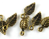 20 Gold Tierracast Birch Leaf Charms