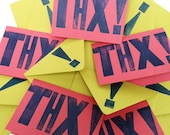 THX... thanks... set of 5 letterpress note cards