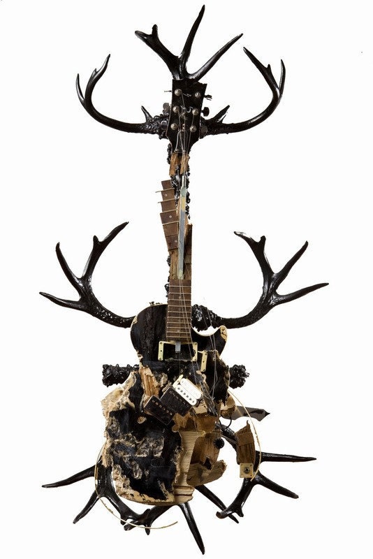 Jimmy Page Full Size Smashed Guitar Sculpture