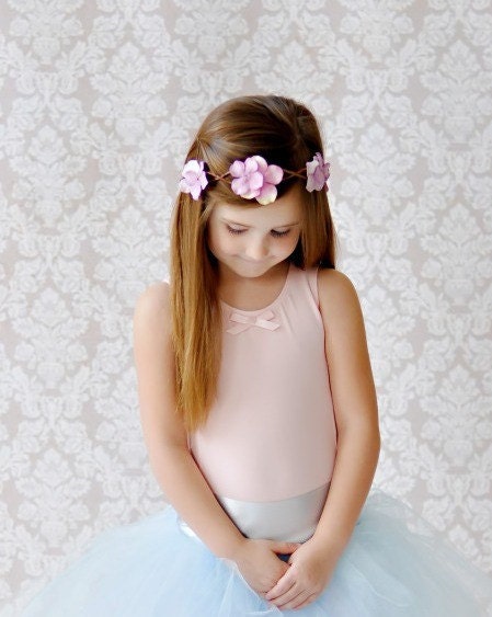 Flower Hair Wreath, Simple and Chic Purple Lavender Flower Girls Photography Birthdays Baby to Teen.
