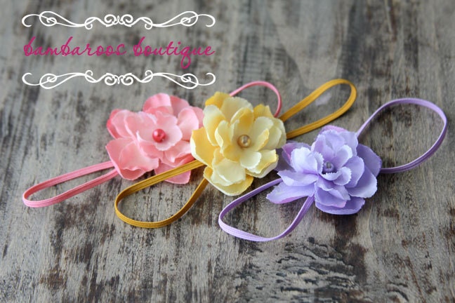 baby starter set, small flower headbands, petite starter set, newborn photography props, small flower headbands, gift set