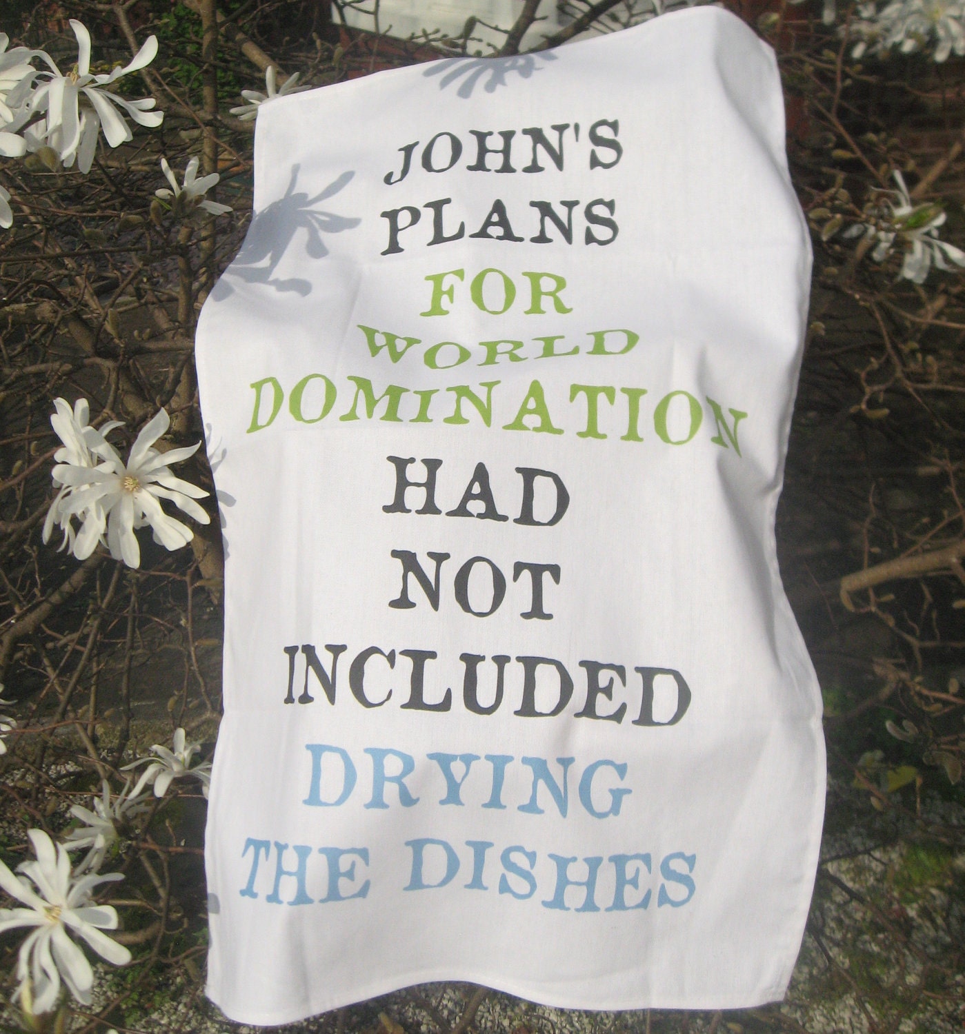Personalised World Domination Tea Towel