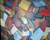Colorful Texture - 12 x 14 Original Painting on Canvas Board