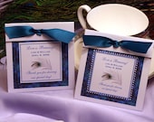 PEACOCK BIRD FEATHER personalized tea coffee wedding favors bridal shower birthday