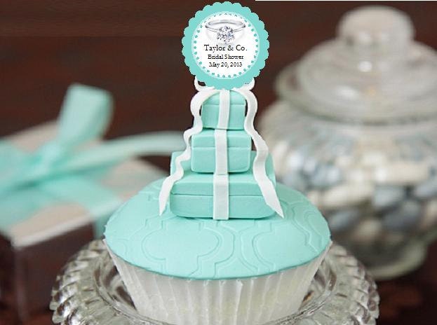 Something Blue Breakfast at Tiffany Cupcake Toppers Decorations - FREE SHIPPING