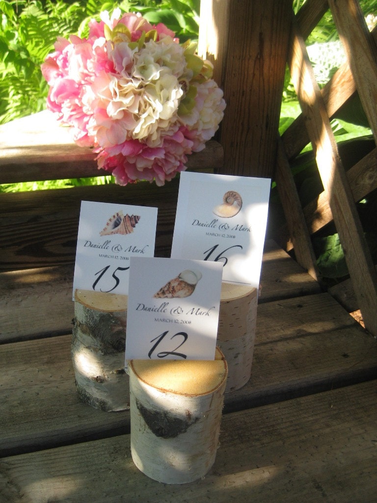 12 Birch Bark Table Number Holders 3"  Tall for your  Rustic Woodland Wedding