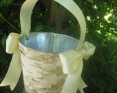 Birch Bark Flower girl Basket - Rustic Wedding Shabby Chic