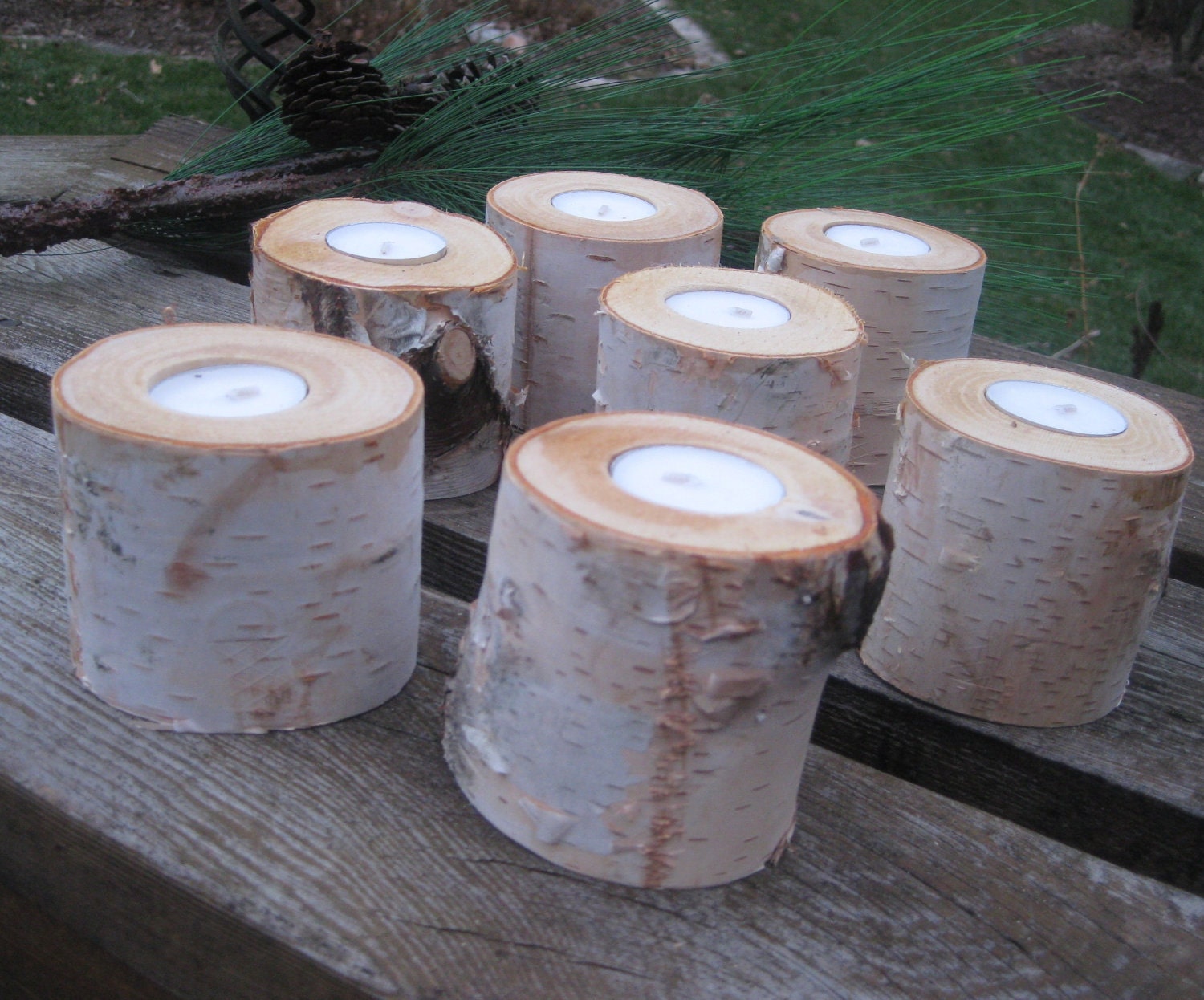 50 - 2" Birch Candle Holders for Weddings, Bridal Showers, Garden Party