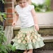 Girls Green Ivory Orange and Gold Ruffled Twirl Skirt