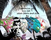 Sun Hat Made to Order Select Fabric and Size wide brim sun hat Gypsy Bohemian hat small medium large or xlarge hat by Freckles California