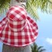 Plaid Sun Hat in Red White Gingham Wide Brim by Freckles California