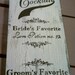 SIGNATURE COCKTAIL Sign VERTICAL Self Standing  Wedding Sign Shabby Chic in Your Wording with Pearl Embellishments