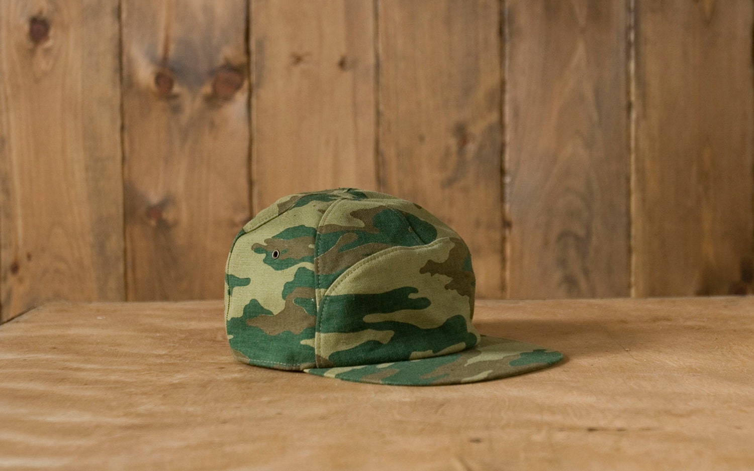 Vintage Camouflage Five Panel Fitted Hat