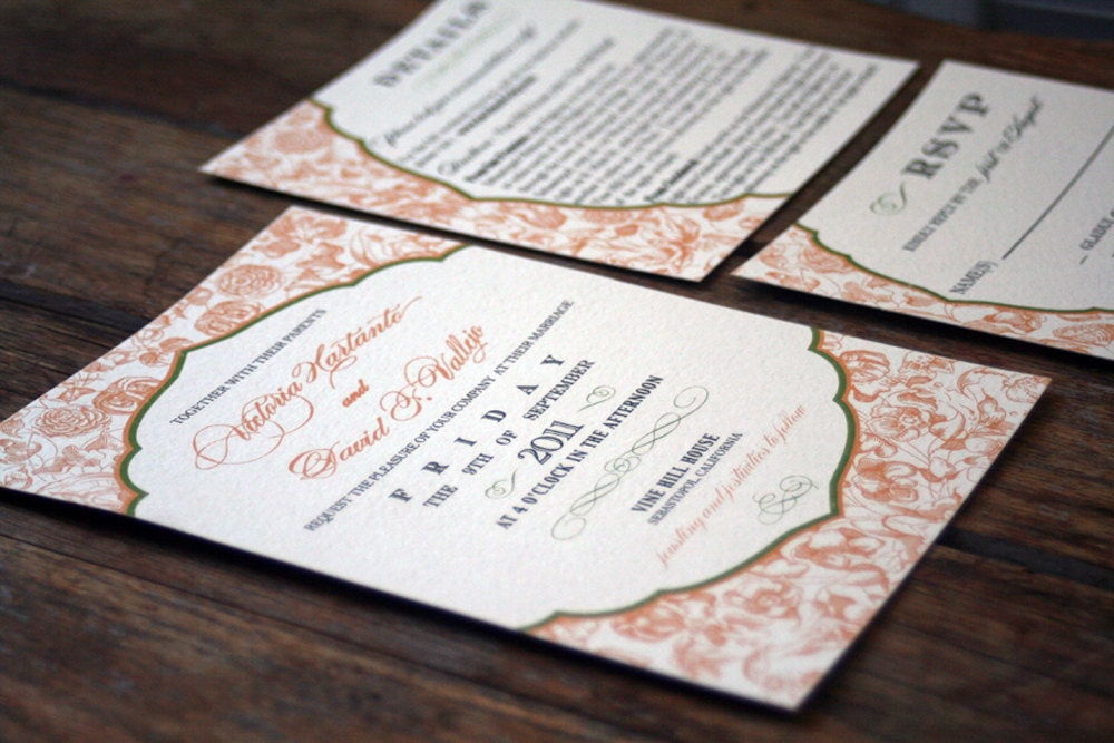 Vintage Wedding Invitation: Rustic Label Custom Wedding Invitation