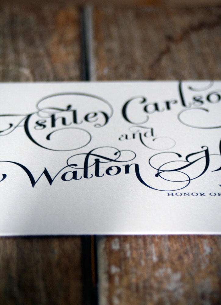 Vintage Wedding Invitation Elegant and Modern Calligraphy Script -Shabby Chic