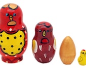 Hen nesting doll 4 pc matryoshka free shipping
