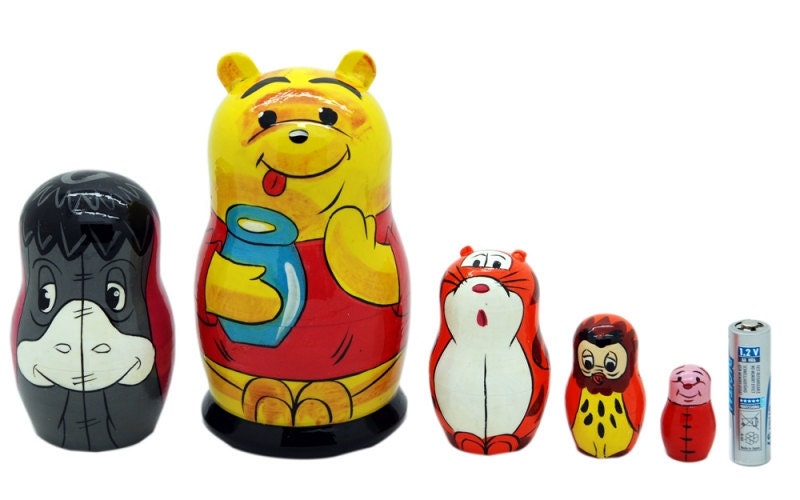 Winnie the Pooh  nesting doll big matryoshka 5pc free shipping