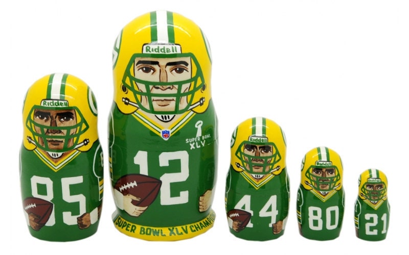 Green Bay Packers nesting doll matryoshka 5 pc - free shipping