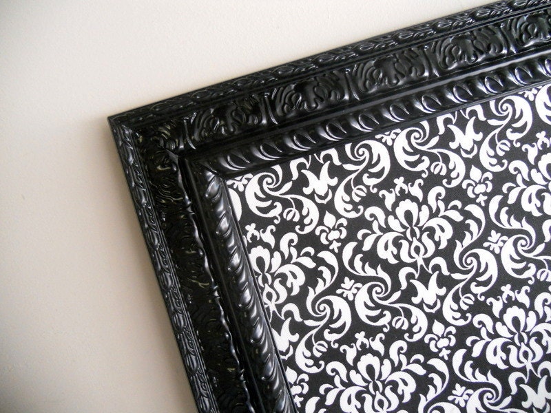 DECORATIVE MAGNET BOARD For Sale Black White Wedding Damask Bulletin Board Magnetic Memo Board Wedding Escort Card Holder Nursery Ornate
