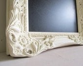 CHALKBOARD Wedding Sign with Easel Magnetic Vintage Decor Ornate Framed Chalk Board Wedding Decoration Ivory Cream - MORE COLORS