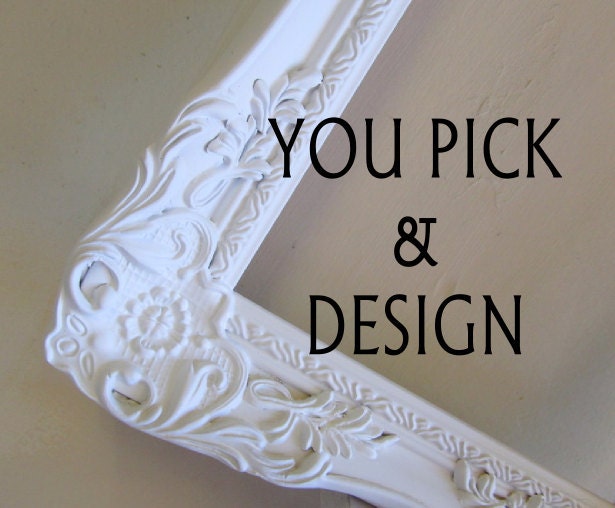 Magnet Board Chalkboard Chalk Board Sign Magnetic Framed Memo Board Shabby Chic Ornate Wedding - YOU PICK and DESIGN - 8inx10in