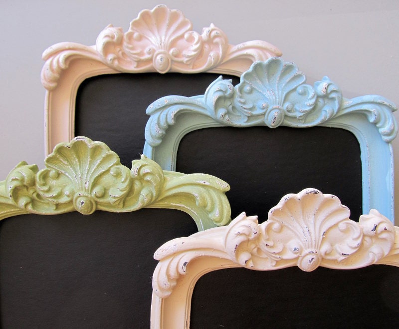 CHALKBOARD Pastel Decor Picture Frame Photo Prop Spring Baby Shower Sign Birthday Party Decoration Blue Green Pink Ivory - MORE COLORS
