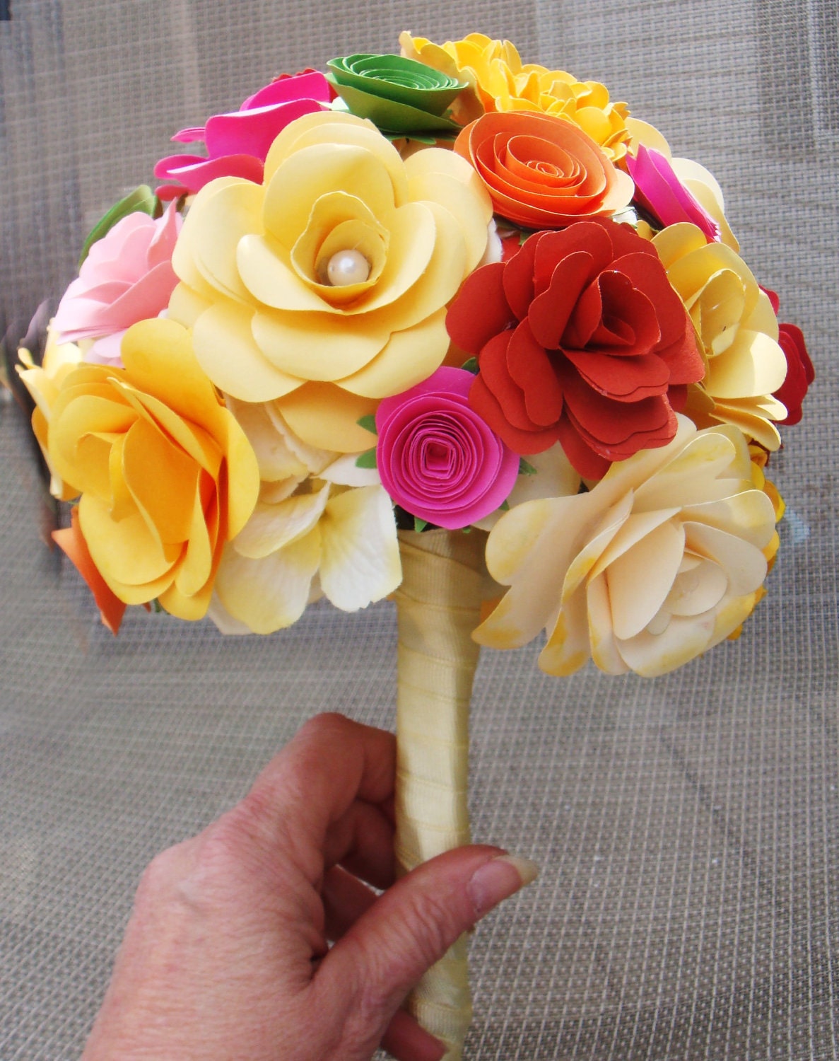 Paper Flower Spring Summer Wedding Bouquet Rehearsal bouquet Toss Bouquet Handmade Paper Flower Custom Orders Welcome